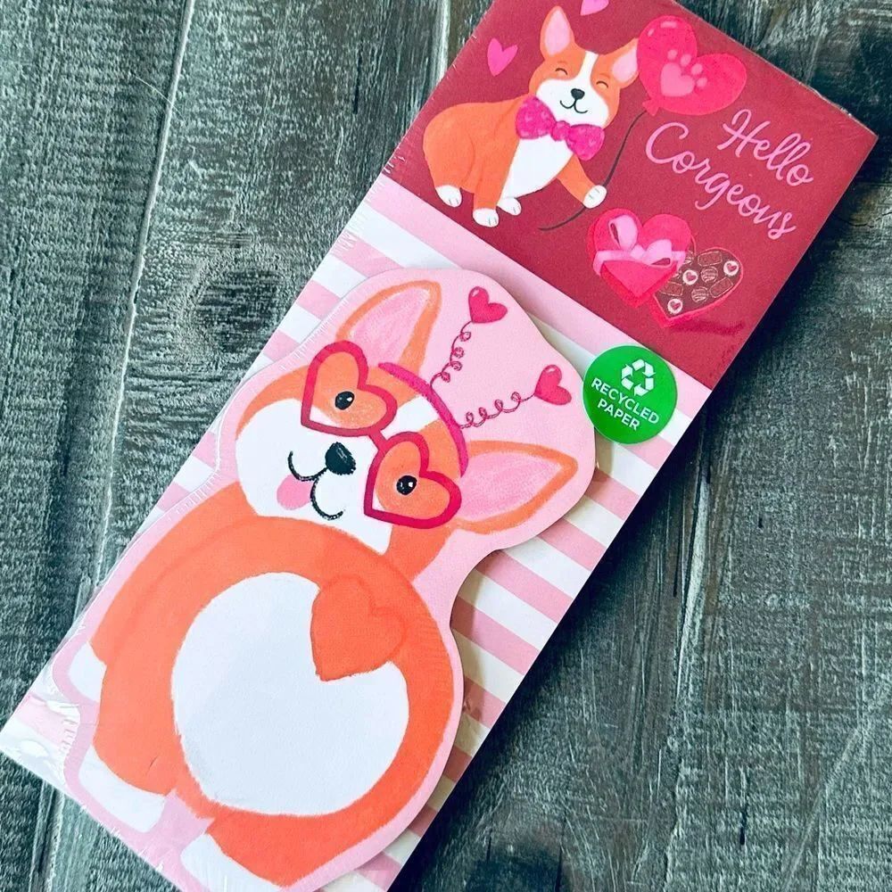 Hello Corgeous Corgi Dog Valentine Notepads Set